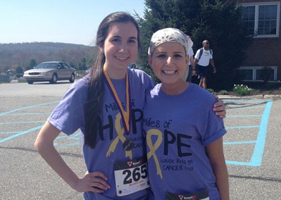 Pearce and her friend at the Pearce Q. Foundation's 4 Miles of Hope Run/Walk.